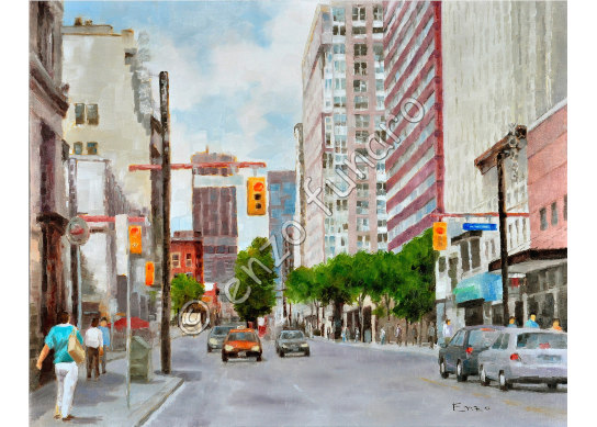  Red Light - Oil on Canvas by Enzo 