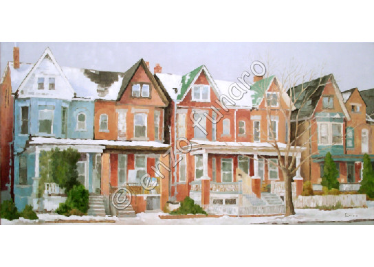  Toronto Side-Street - Oil on Canvas by Enzo 