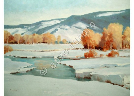  Golden Trees - Oil on Canvas by Enzo 