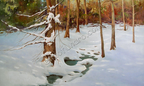 Blue Brook, Winter Landscape by Enzo