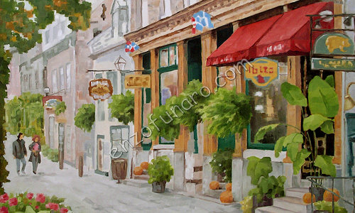 The Promenade, Quebec City Urban Scene by Enzo